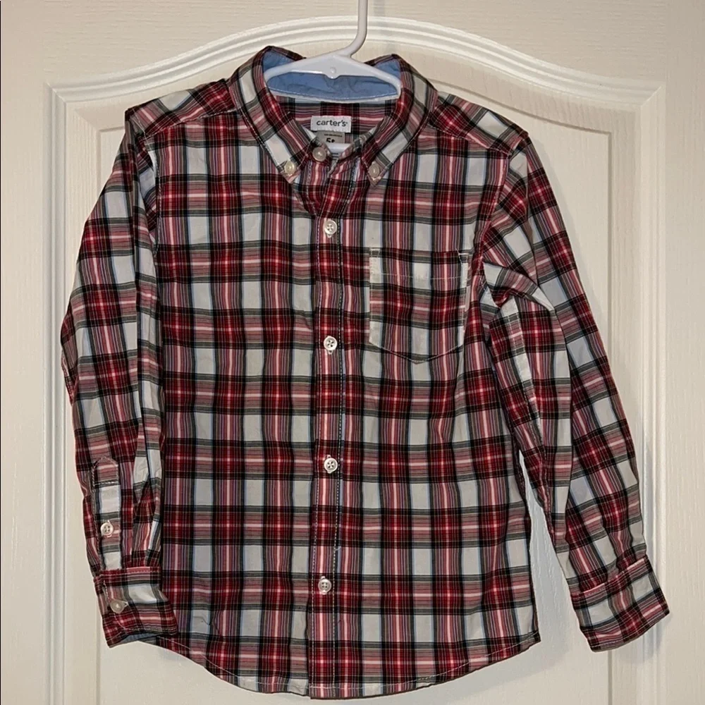 Carter's Kids Plaid Shirt - long sleeve‎ Red and Black